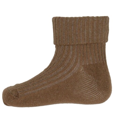 Minymo Baby Sock Rib (3 Pack) Brown 11-14