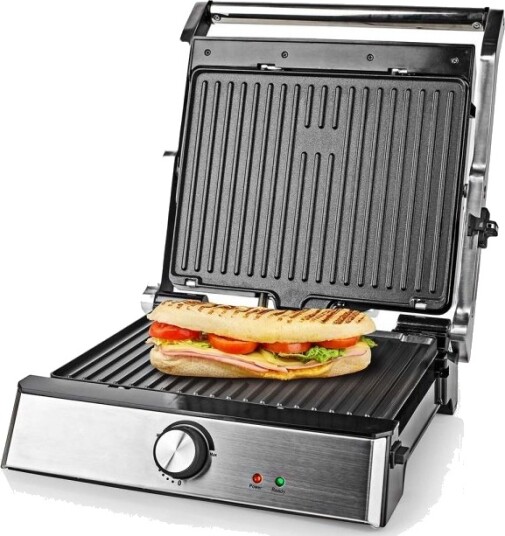 Nedis Kontakt Grill | 2000 W | 29 x 23 cm | Justerbar temperaturkontroll | Plast / Rustfritt Stål
