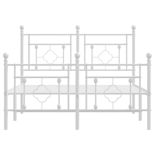 vidaXL Sengeramme i metall med hode- og fotgavl hvit 120x200 cm 8721012249370