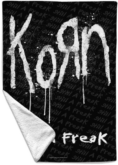 Rocksax Korn Still A Freak Sherpa Fleece Throw 50 in x 60 in Black 79074531