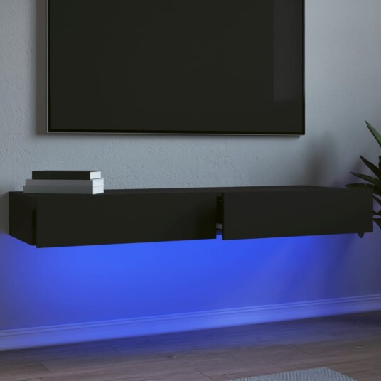 vidaXL TV-benker med LED-lys 2 stk svart 60x35x15,5 cm 8721012262003