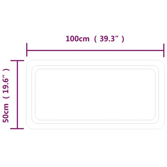 vidaXL Baderomsspeil med LED 100x50 cm