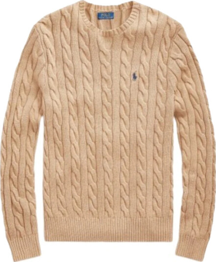 Polo Ralph Lauren Cable-Knit Cotton Sweater - Beige - L Polo Ralph Lauren Cable-Knit Cotton Sweater - Beige - L
