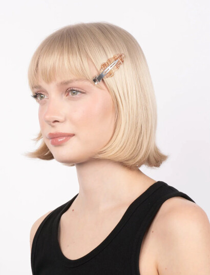 SUI AVA Wavy Oak Clip // 2 Pcs - Beige - ONE SIZE