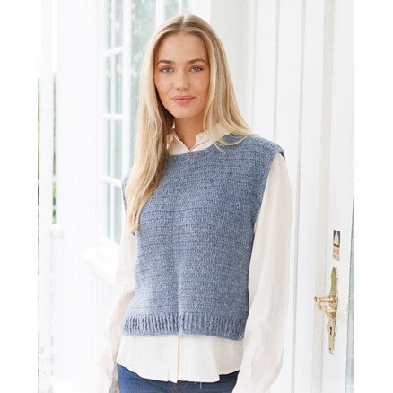 Evening Lakeside Vest by DROPS Design Vest Hekleoppskrift str S XXXL