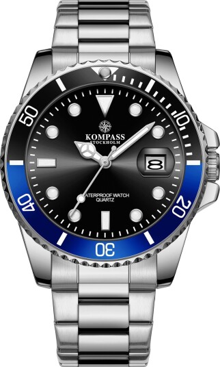 Kompass OceanXplorer Silver Black/Blue