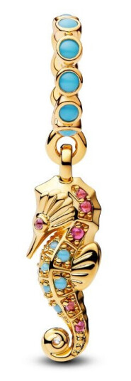 Pandora Moments Charm i forgylt 925 sølv med sjøhest