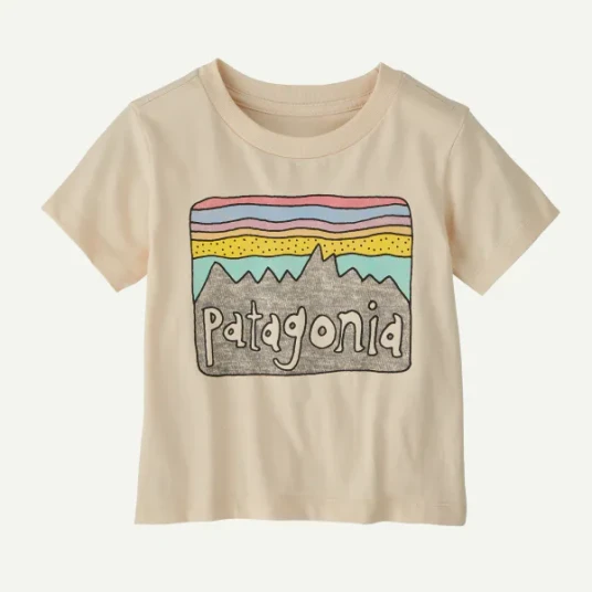 Patagonia Baby Fitz Roy Skies T skjorte til barn Undyed Natural   12 18 mnd