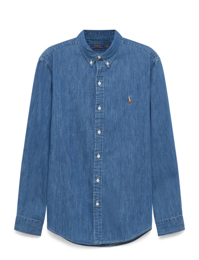 Polo Ralph Lauren Slim Fit Chambray Shirt - Blue - XXL