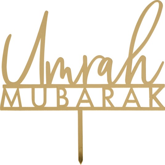 Kakedekorasjon Umrah Mubarak i akryl Kakedekorasjon Umrah Mubarak i akryl