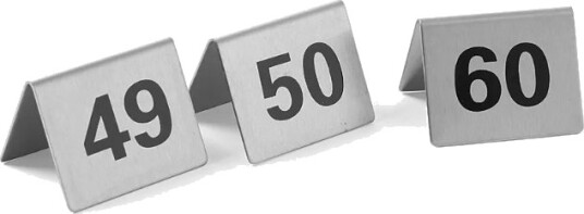 Informasjonsskilt Nummer Stol 49 60 I Rustfritt Stål Sett Med 12 Stk.   Hendi 663882
