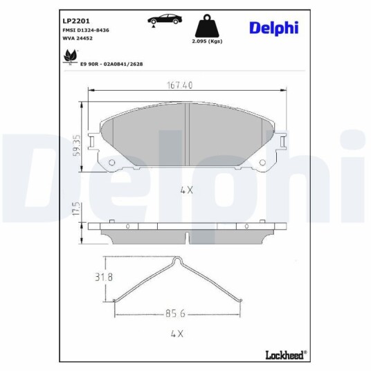 Bremseklosser DELPHI LP2201