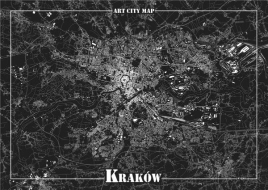 Art Map Dekorativ Plakat Kraków Art Map Dekorativ Plakat Kraków