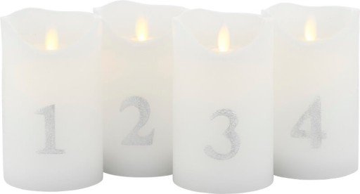 Sirius Adventslys 1 - 4 Kubbelys 4-pk - hvit/sølv