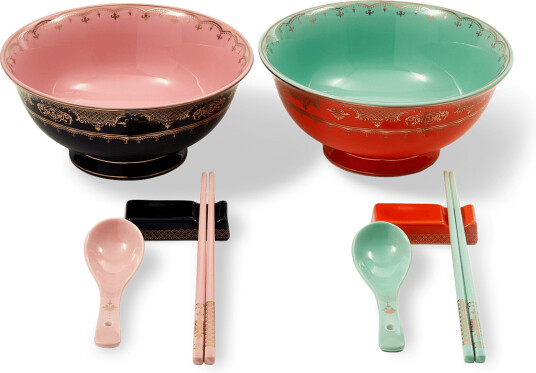 POLSPOTTEN Ramen Set Grandpa Set2 Multi/patterned BOWL:Ø20.7X H9.3CM POLSPOTTEN Ramen Set Grandpa Set2 Multi/patterned BOWL:Ø20.7X H9.3CM