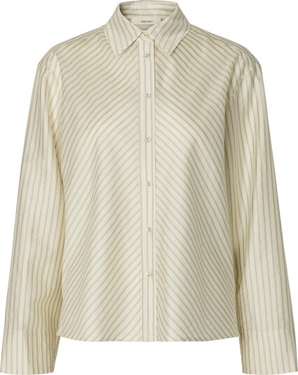 Selected Slwconnie Ls Relaxed Shirt - Cream - 34