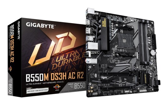 Gigabyte B550M DS3H AC R2 Hovedkort for AMD Ryzen 5000 med Micro ATX og DDR4