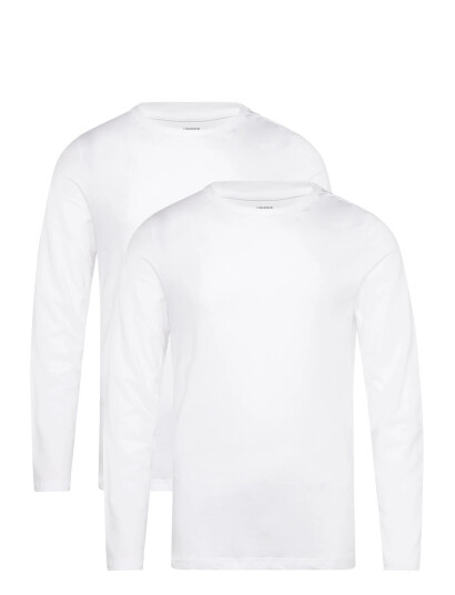 Björn Borg Core Slim Long Sleeve T-Shirt 2P - White - XXL