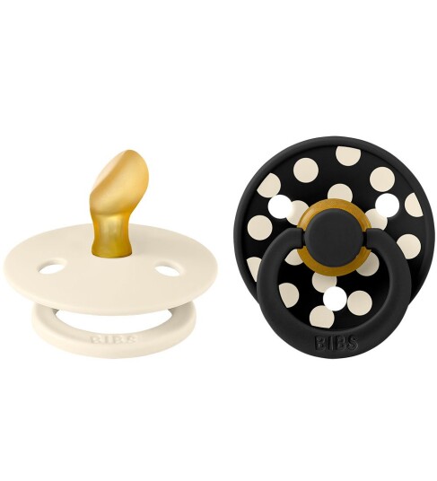 BIBS Colour Smokker Str. 1 Anatomisk 2 pack Ivory/Svart BIBS 0 6 md Smokk Hvit