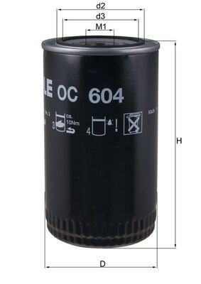 Oljefilter MAHLE ORIGINAL OC 604 Oljefilter MAHLE ORIGINAL OC 604