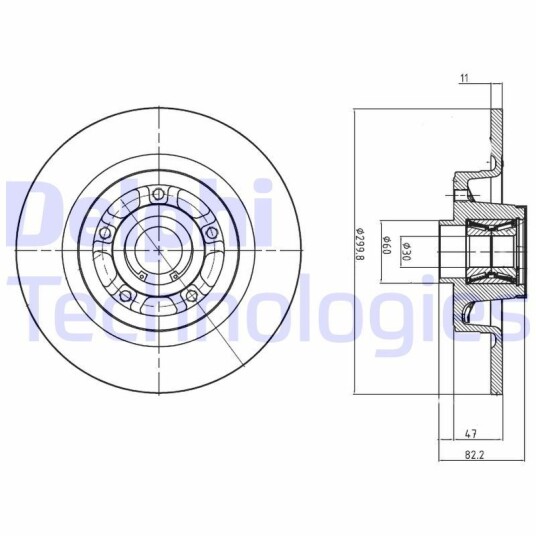 Bremseskive DELPHI BG9023RS