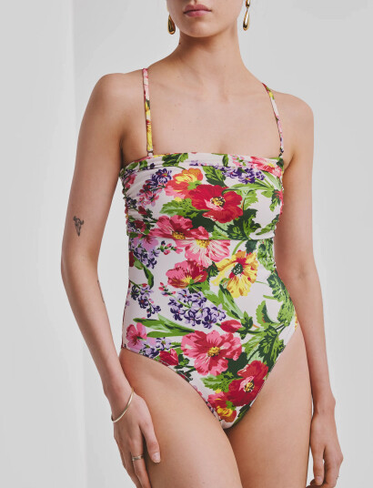 by Ti Mo Bandeau Swimsuit Multi/patterned XS