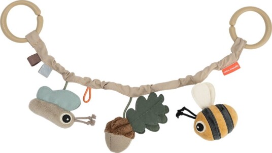 Done by Deer Pram Toy Tiny Trails Sand Beige 44X 9.5CM
