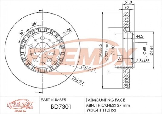 Bremseskive FREMAX BD-7301