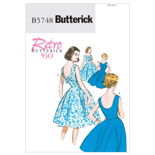 Butterick 5748- Retro Kjole A5 (6-8-10-12-14)