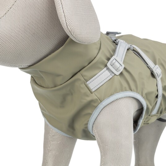 Trixie Pontis Rain regnjakke med integrert sele for hund 64-68 x 45 cm Olivengrønn