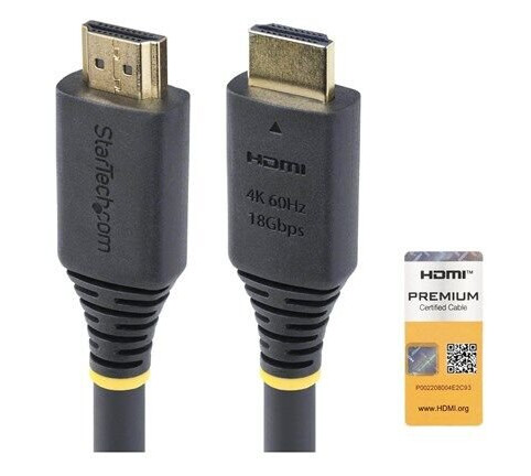 StarTech.com 1.5m (4.9ft) Premium Certified High Speed HDMI Cable 4K60Hz - HDMI cable with Ethernet - 1.5 m StarTech.com 1.5m (4.9ft) Premium Certified High Speed HDMI Cable 4K60Hz - HDMI cable with Ethernet - 1.5 m