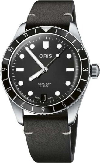 Oris Herreklokke 01 400 7772 4054 07 5 20 82 Divers Sort/Lær Ø40 mm