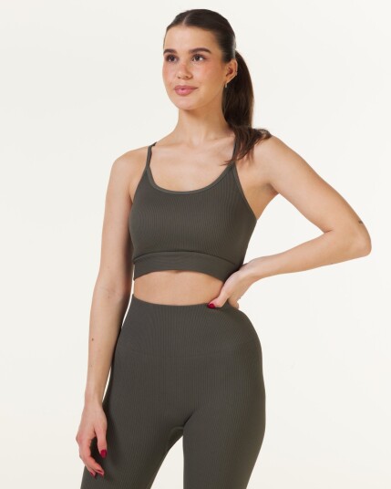 Bumpro Perfect Rib Bra Military Green - M