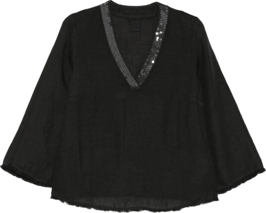 120% Lino Dame Bluser & Skjorter Svart M, 120% Lino Dame Bluser & Skjorter Svart M,