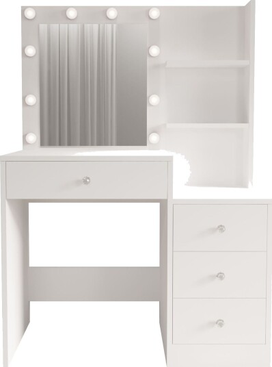 Sminkebord Hanah Home Monelle (69,4 x 135 x 40 cm) Hvit - Hvit Sminkebord Hanah Home Monelle (69,4 x 135 x 40 cm) Hvit - Hvit