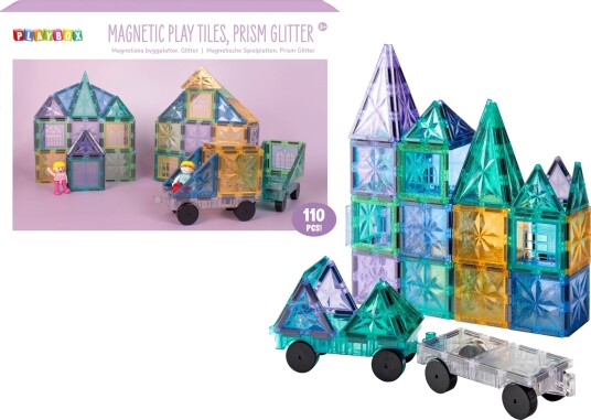 Playbox Magnetiske Brikker Glitter 110 Deler Playbox Magnetiske Brikker Glitter 110 Deler