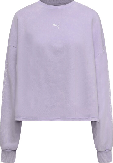 PUMA Run Culture Collective Oversized Washed Graphic Crew Tr Purple L