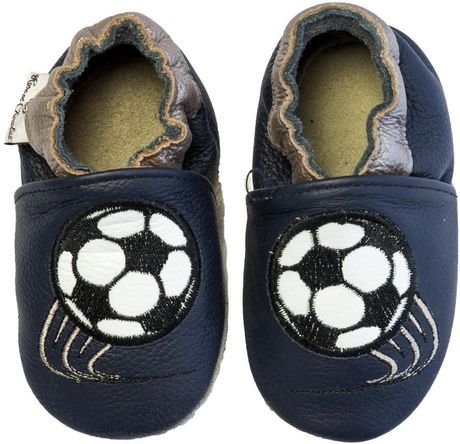 Rose et Chocolat   Tøfler i Skinn Soccer Star Navy   0 6 mnd