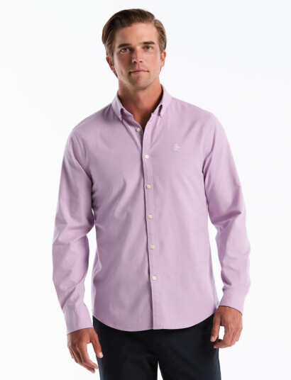 Original Penguin Ss Oxford Strtch No Shirt Purple XXL