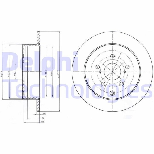 Bremseskive DELPHI BG4237 Bremseskive DELPHI BG4237