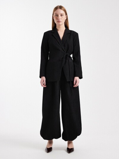 Topshop Theo Balloon Front Tie Trousers Sort 40