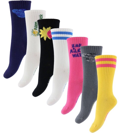 Mini Rodini Alien 7 Pack Socks Multi/patterned 24/27 Mini Rodini Alien 7 Pack Socks Multi/patterned 24/27