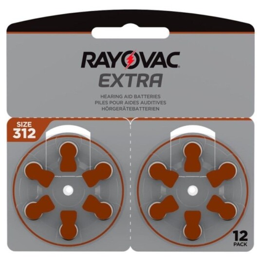 Rayovac Høreapparatbatterier Brun ZA312 12-pk.