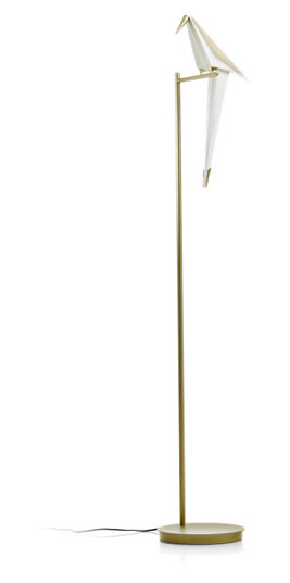 Moooi Perch Light Gulvlampe Messing/ Hvit
