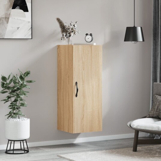 Veggmontert skap sonoma eik 34,5x34x90 cm konstruert tre Veggmontert skap sonoma eik 34,5x34x90 cm konstruert tre