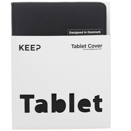 KEEP Universal deksel til nettbrett opptil 10" (sort)