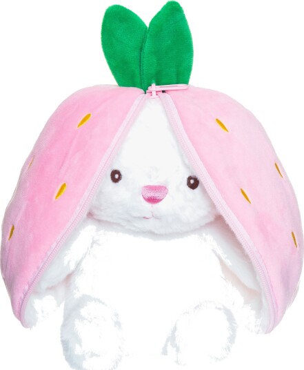 Teddykompaniet Kanin I Jordgubbe Med Dragkedja Pink 37 cm