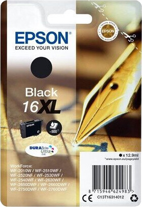 Epson 16XL - XL - black - original - ink cartridge - Blekkpatron Svart Epson 16XL - XL - black - original - ink cartridge - Blekkpatron Svart