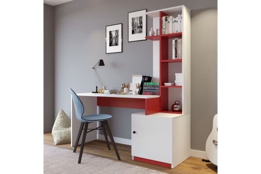 Skrivebord Aplhensa 170 cm Hvit / Rød