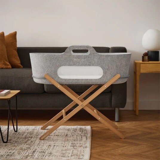 Snuz Snüz Snuzbaskit Moseskurv Med Stativ, Light Grey/Natural